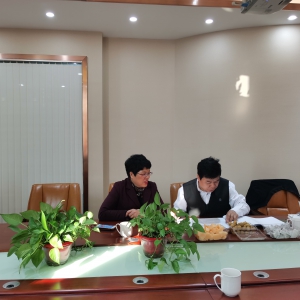 陳明教授和樓鮮葒院長來浩天建工集團公司作指導工作